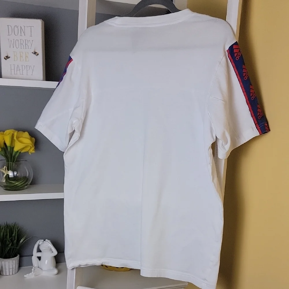 Sale Adidas Men's White and Blue T-Shirt